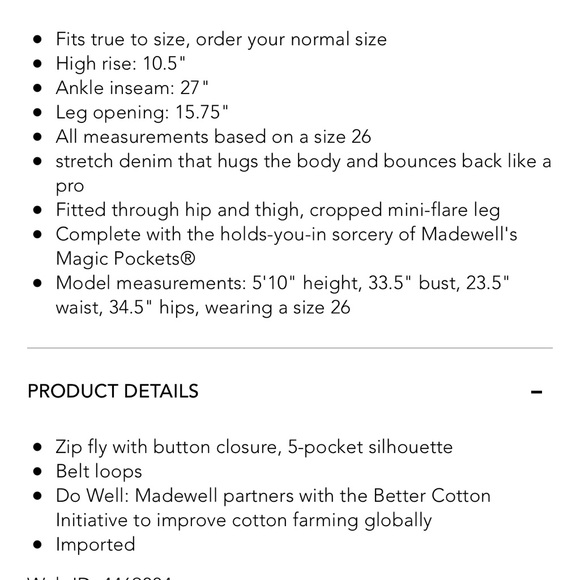 Madewell Demi-Boot Jeans sz 27 - Picture 11 of 11